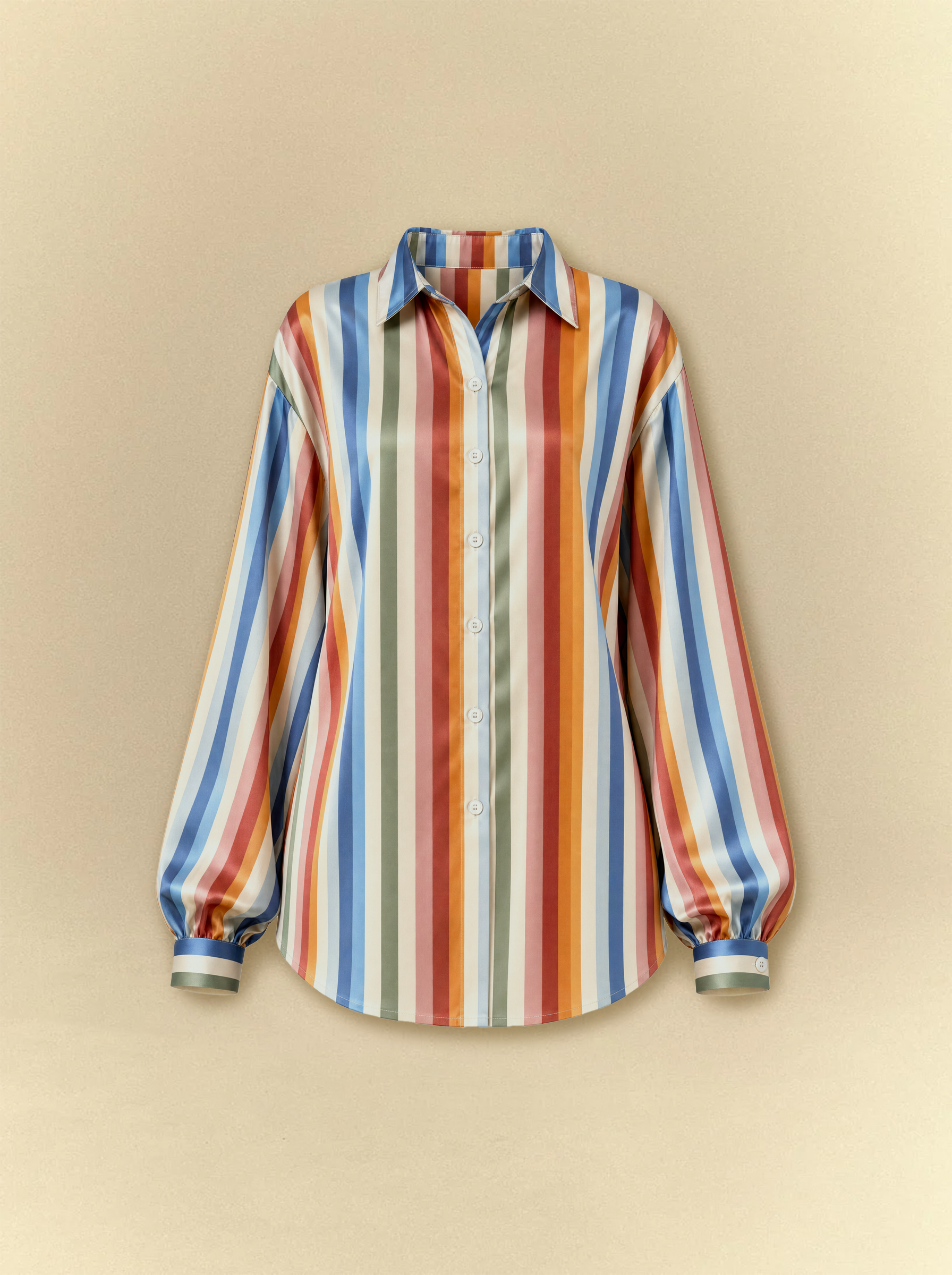 [unisex] Multi Color Stripped Satin Co-ord Set