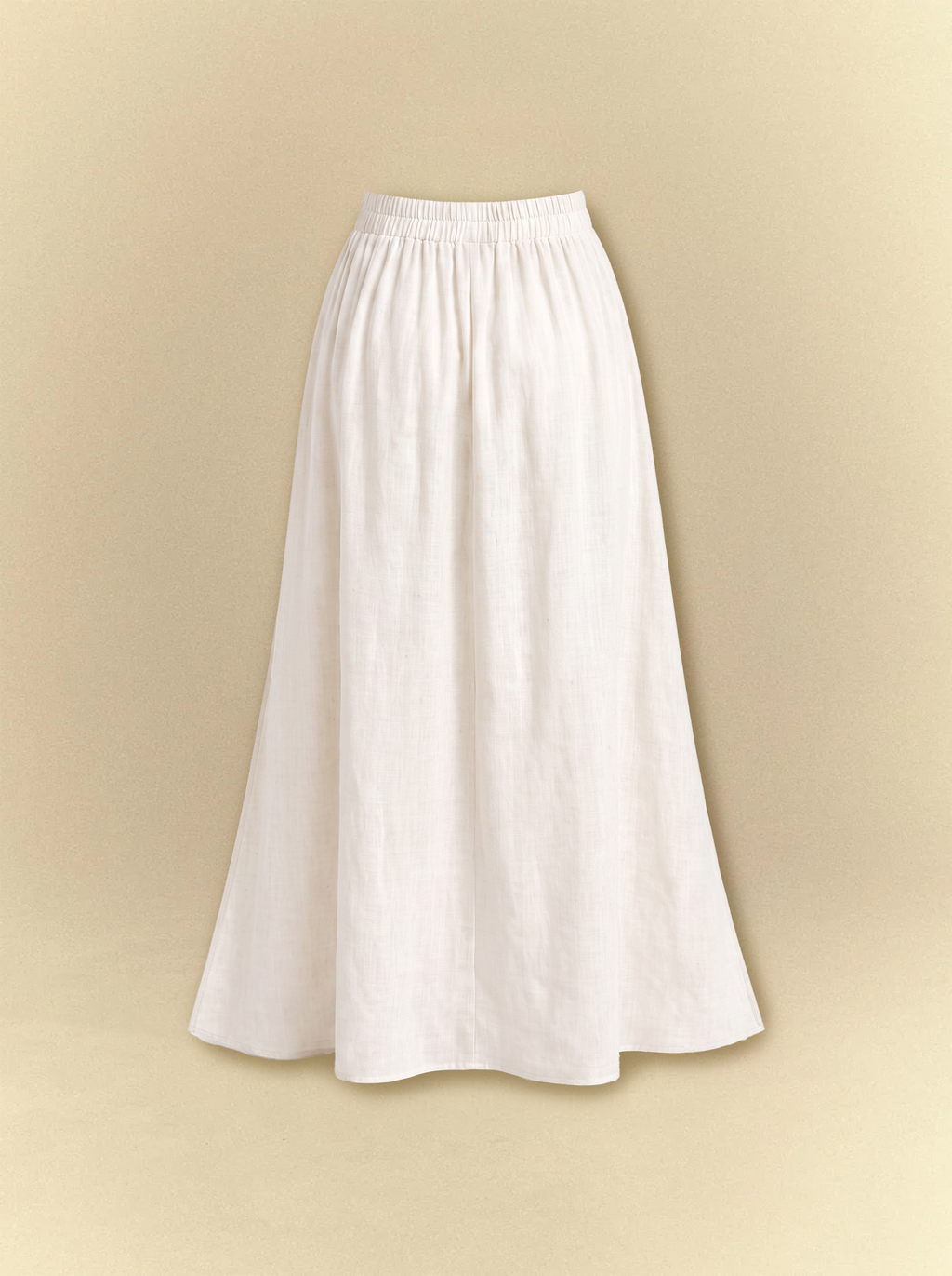[unisex] Bell Sleeves Linen Crop Top with Side Slits Skirt Set