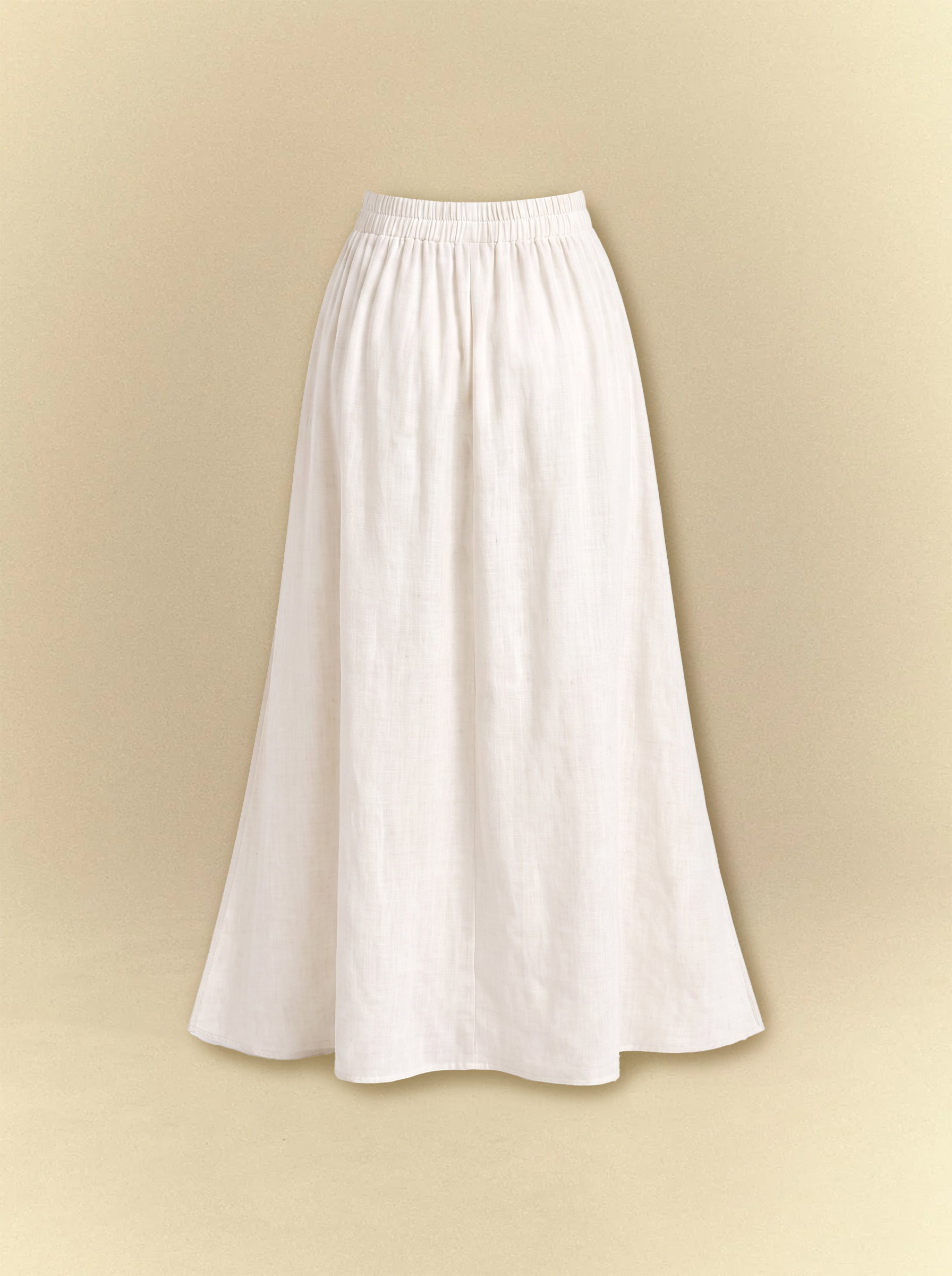 [unisex] Bell Sleeves Linen Crop Top with Side Slits Skirt Set