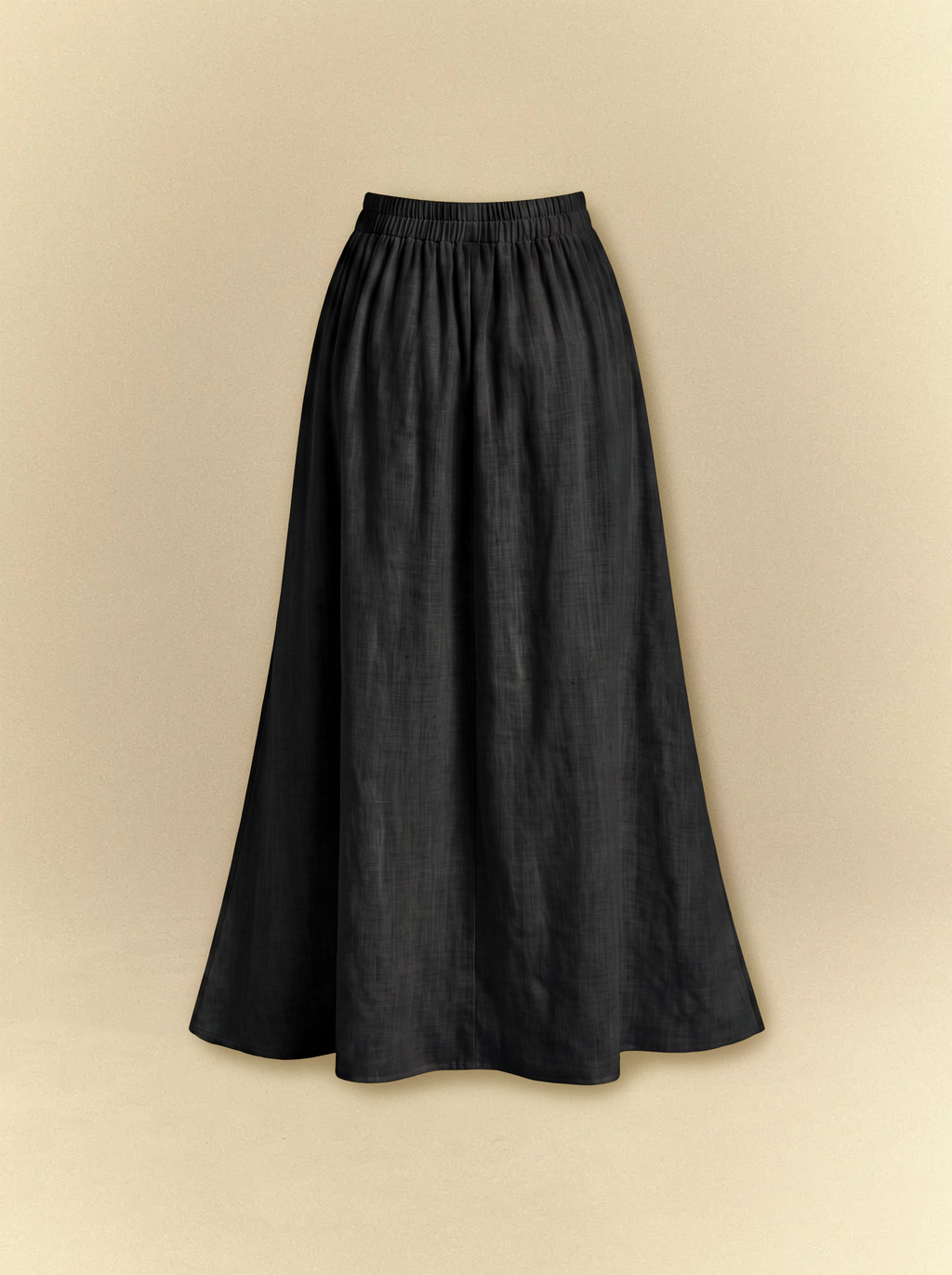 [unisex] Bell Sleeves Linen Crop Top with Side Slits Skirt Set