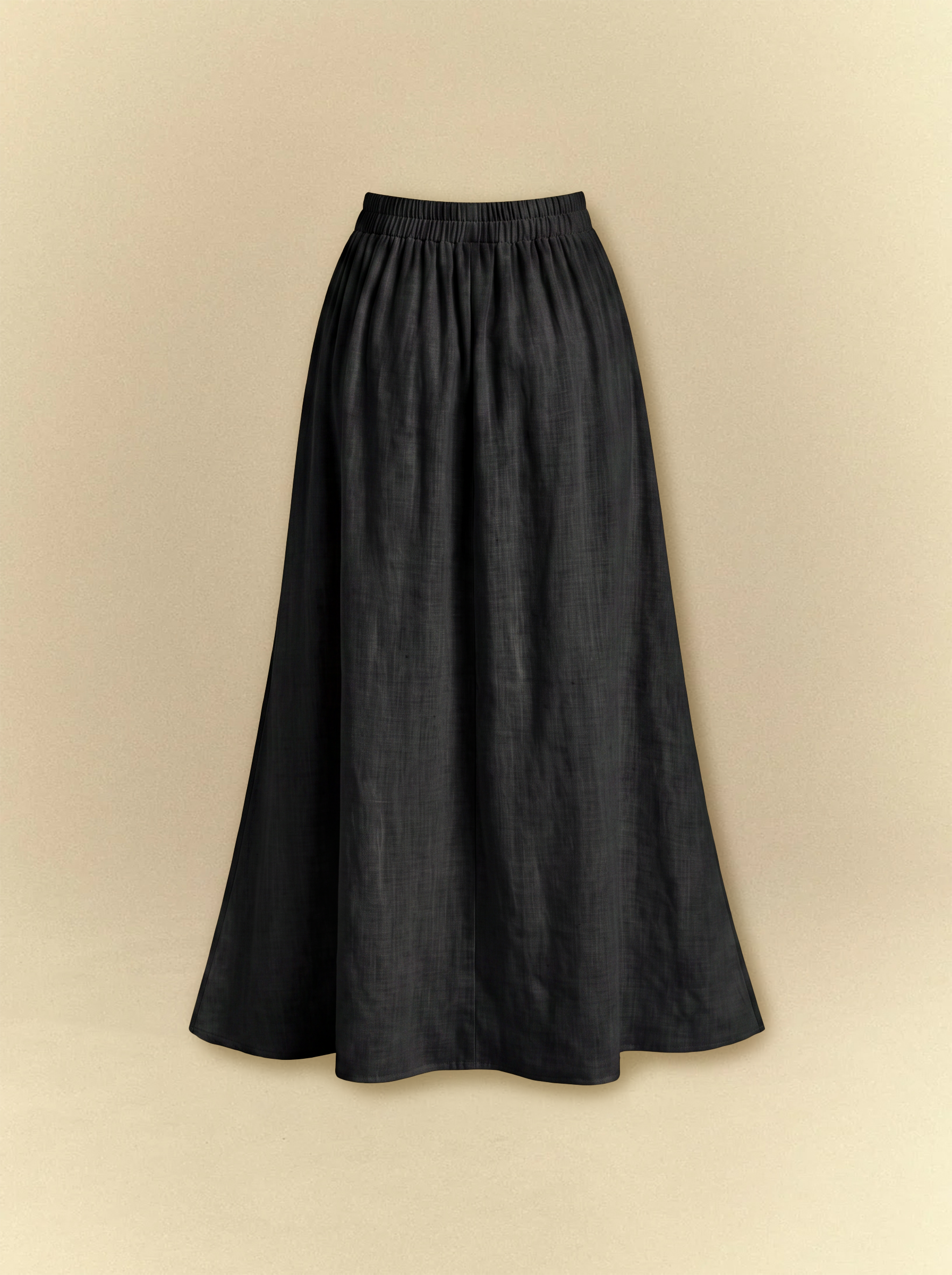 [unisex] Bell Sleeves Linen Crop Top with Side Slits Skirt Set