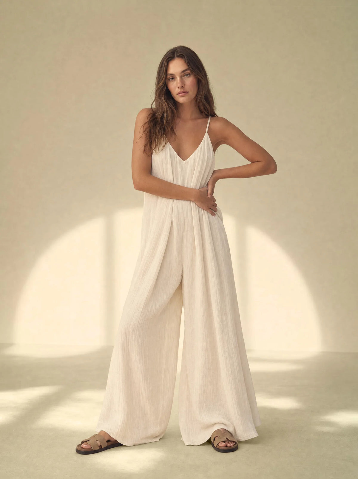[women] Textured Strappy Jumpsuit