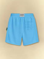 [unisex] Light Blue Front Textured Sweat Shorts