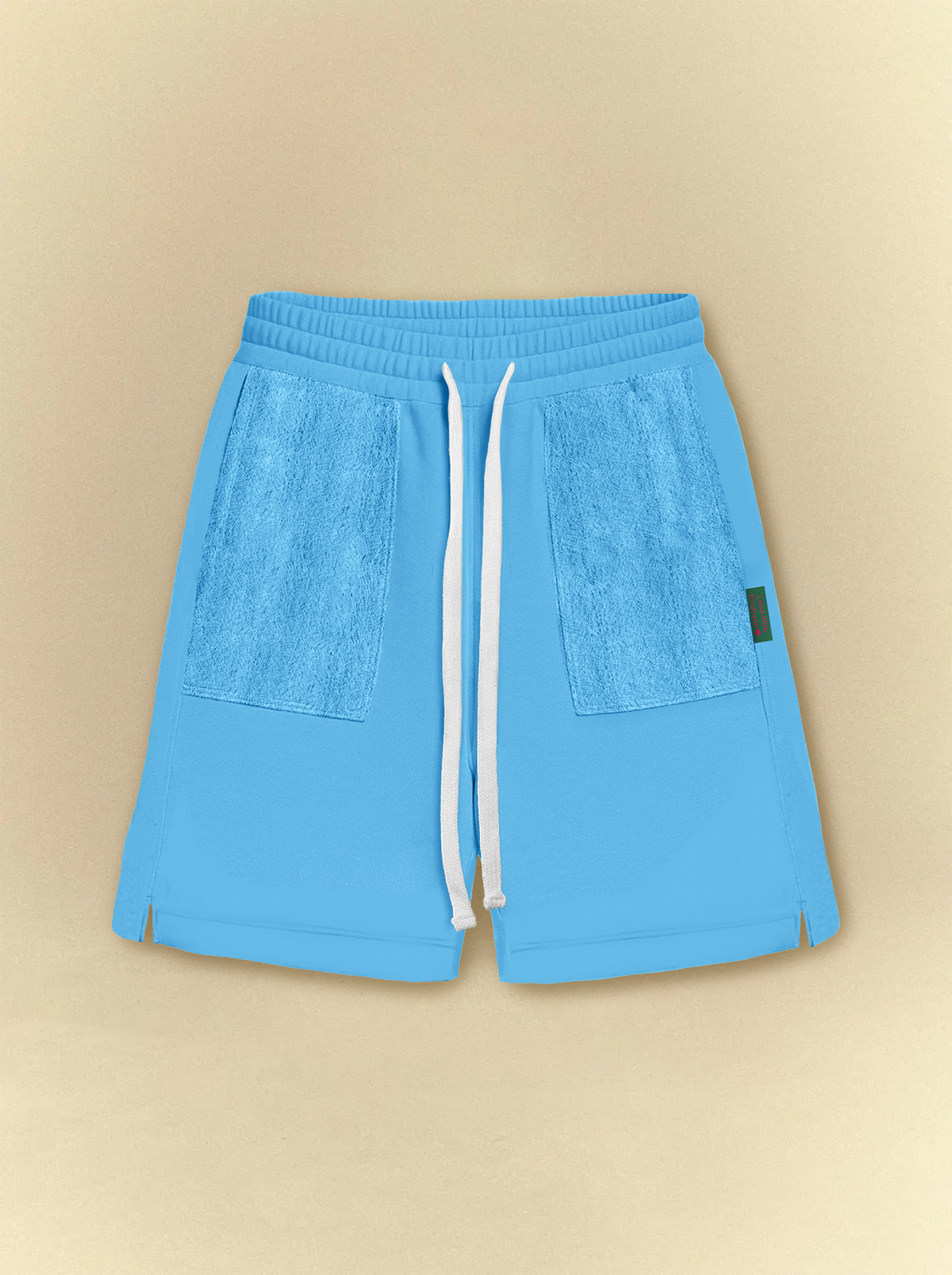 [unisex] Light Blue Front Textured Sweat Shorts