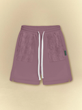 Front Textured Sweat Shorts