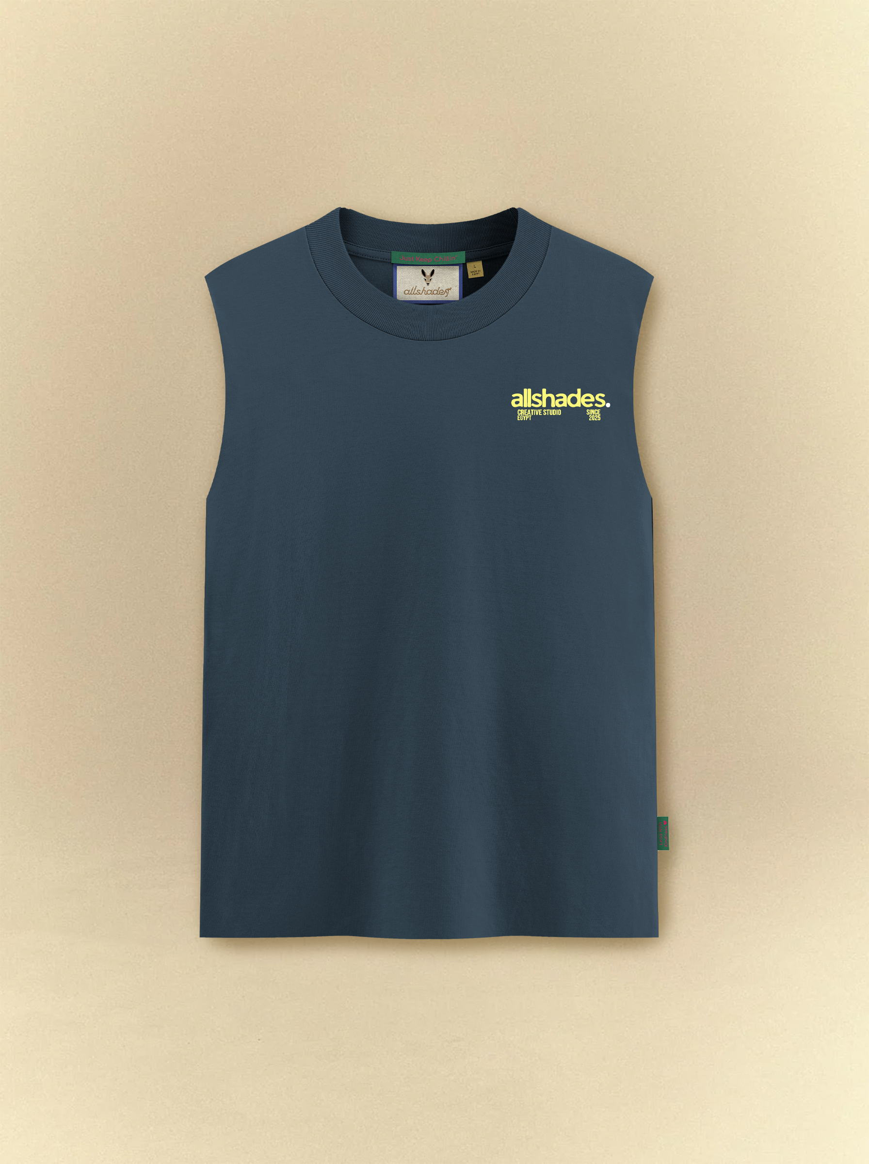 [unisex] Men's Dark Slate Sleeveless Tee