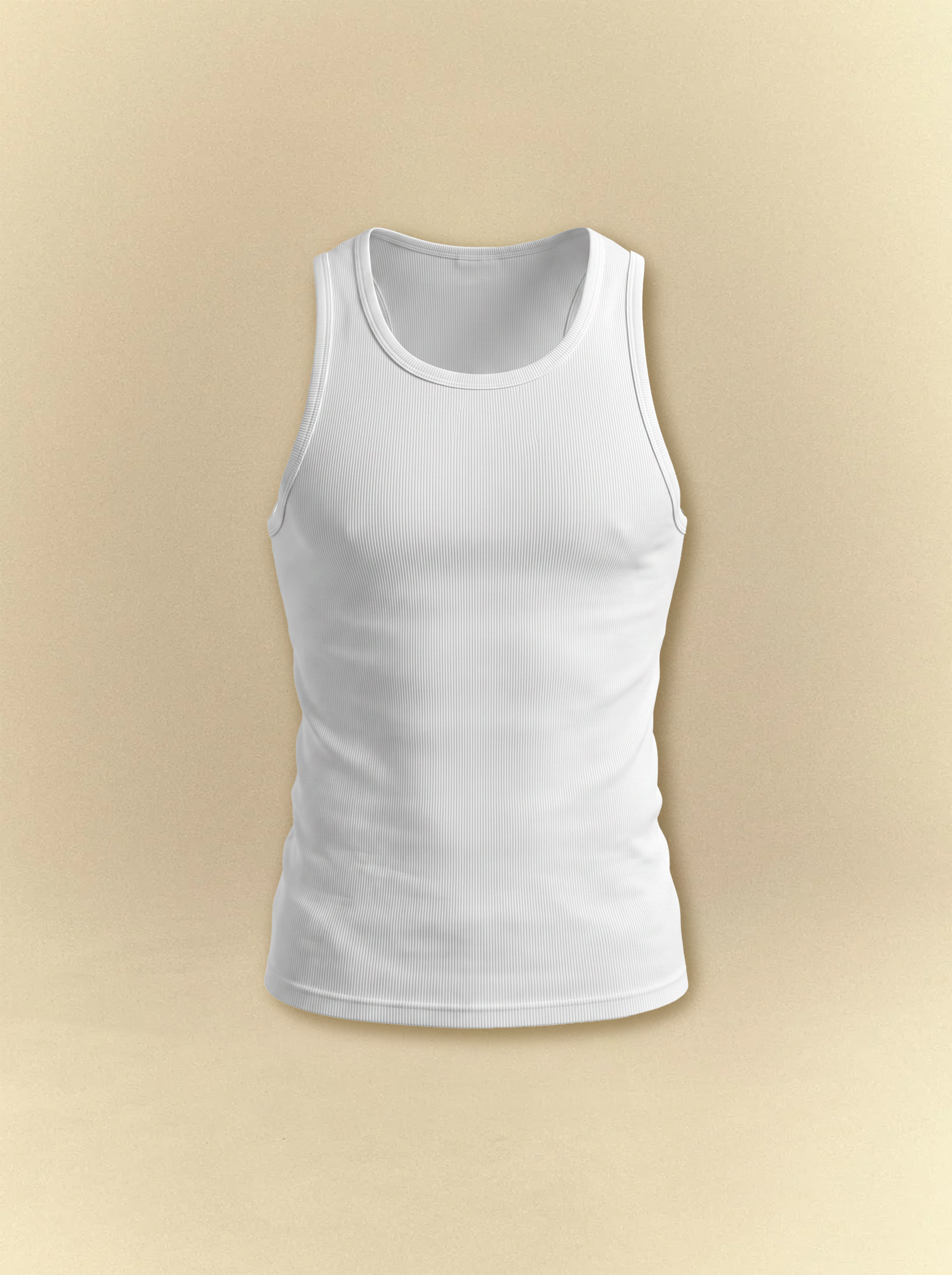 [unisex] Men's White Tank Top