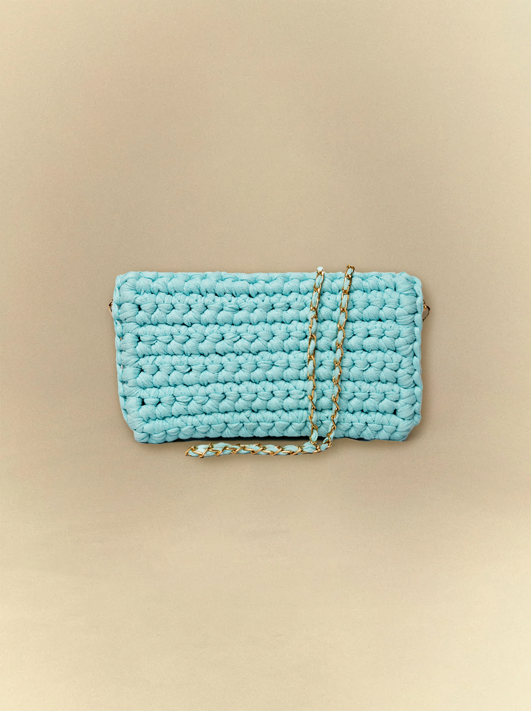 [unisex] Mint Blue Crochet Clutch