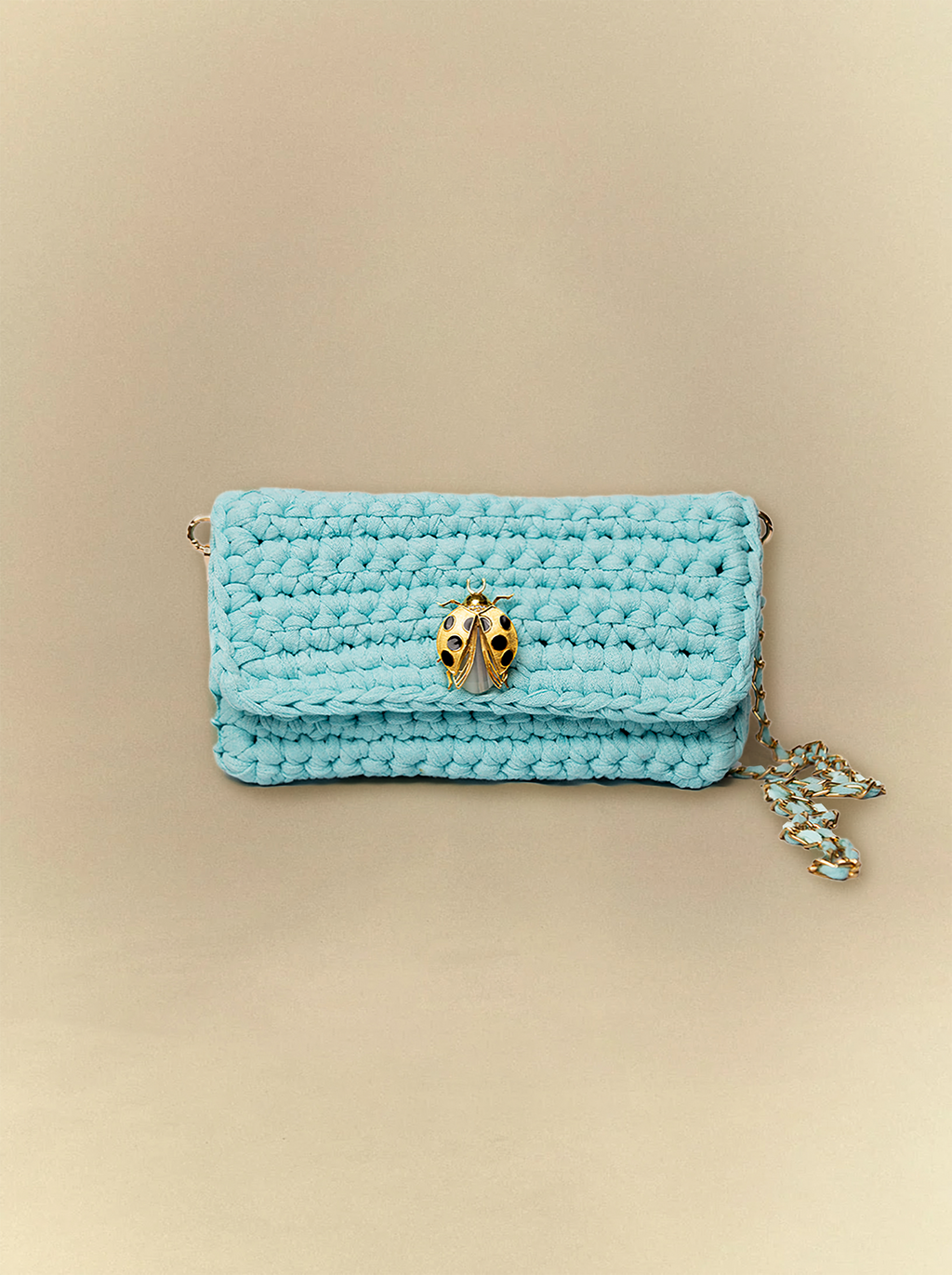[unisex] Mint Blue Crochet Clutch