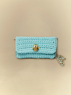 [unisex] Mint Blue Crochet Clutch