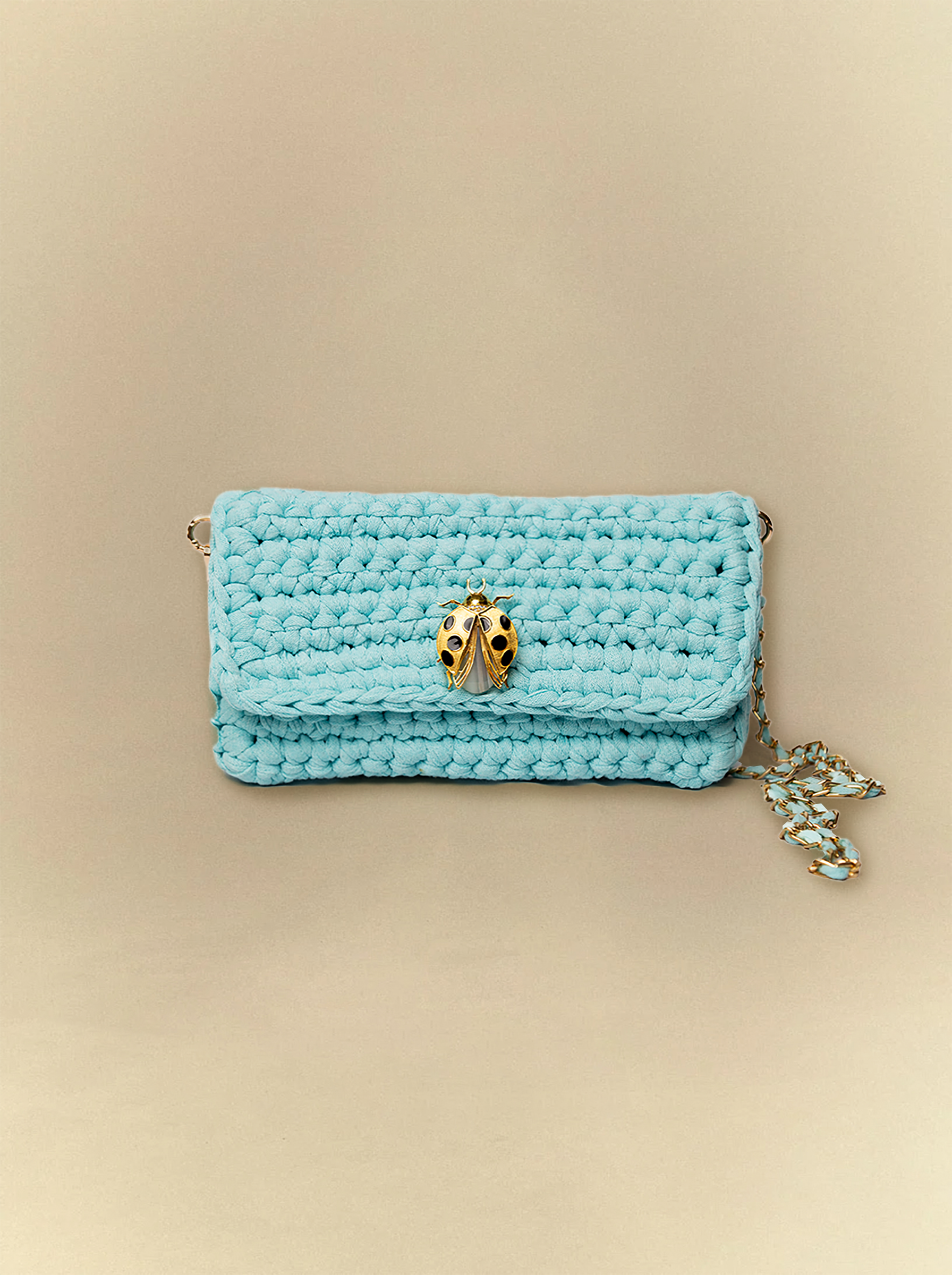 [unisex] Mint Blue Crochet Clutch