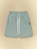 Front Textured Sweat Shorts