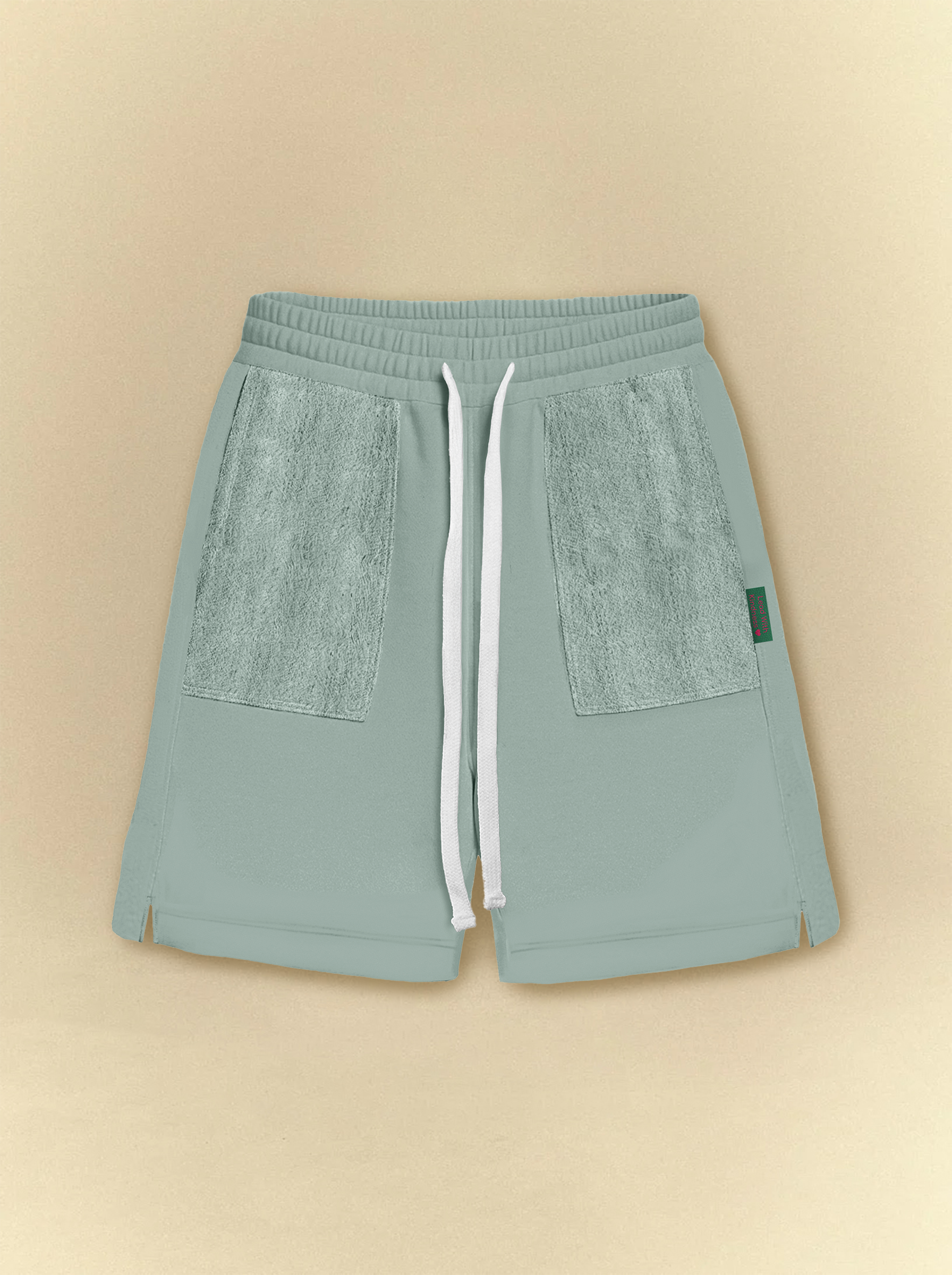 [unisex] Mint Front Textured Sweat Shorts